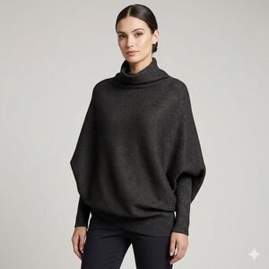 Blu Ivy Dark Chocolate Cowl Neck Dolman Sleeve Women's Sweater Size M/L